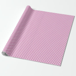 Anglerrosa und Weißer Gingham Geschenkpapier