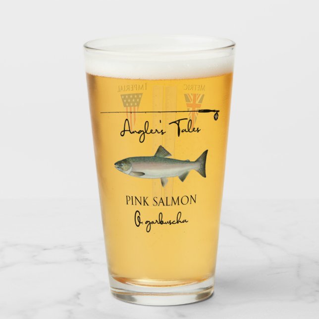 Angler's Tales, Pint Glassware, PNK SALMON Glas (Vorne (Gefüllt))