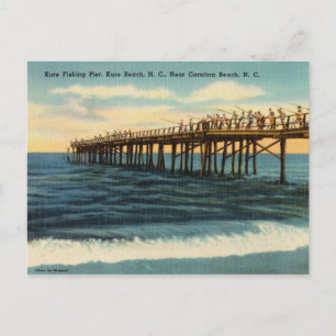Anglersteg, Kure Beach, North Carolina Postkarte