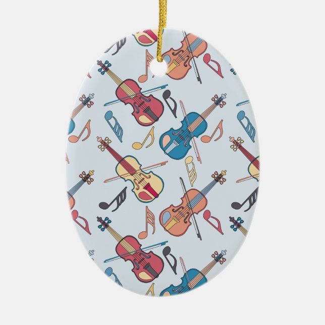 Anglerviolinen-Musiknoten Keramik Ornament (Vorne)