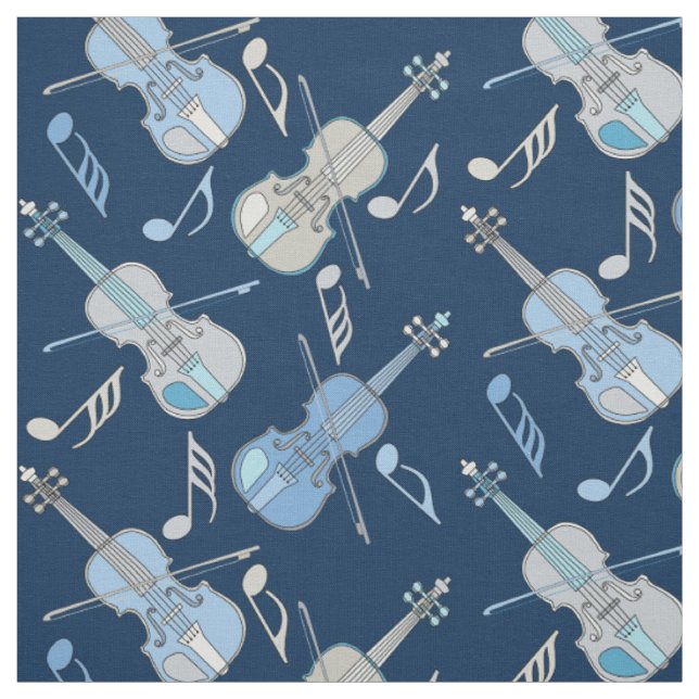 Anglerviolinen-Musiknoten Stoff (Muster)