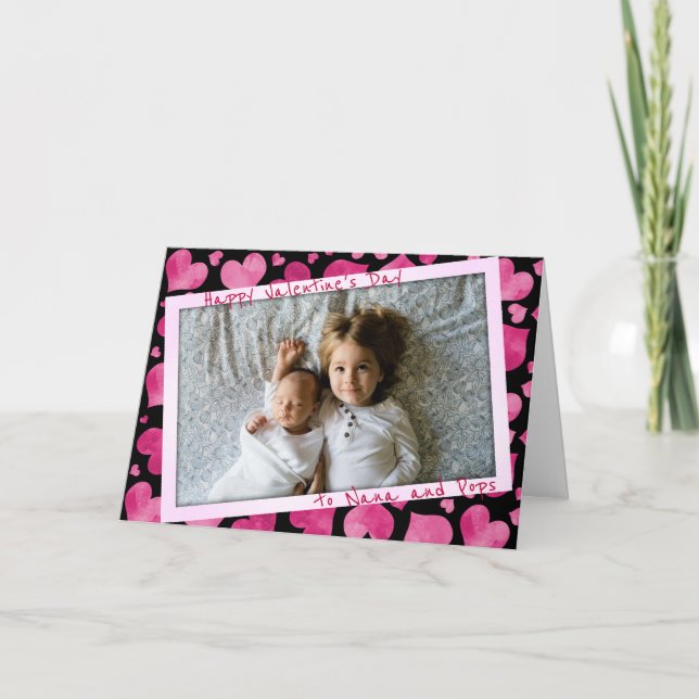 Angles Foto Großeltern Valentinstag Holiday Feiertagskarte (Vorderseite)