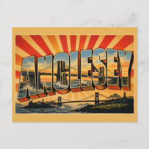 Anglesey Wales Vintage Reise Kunst Postkarte