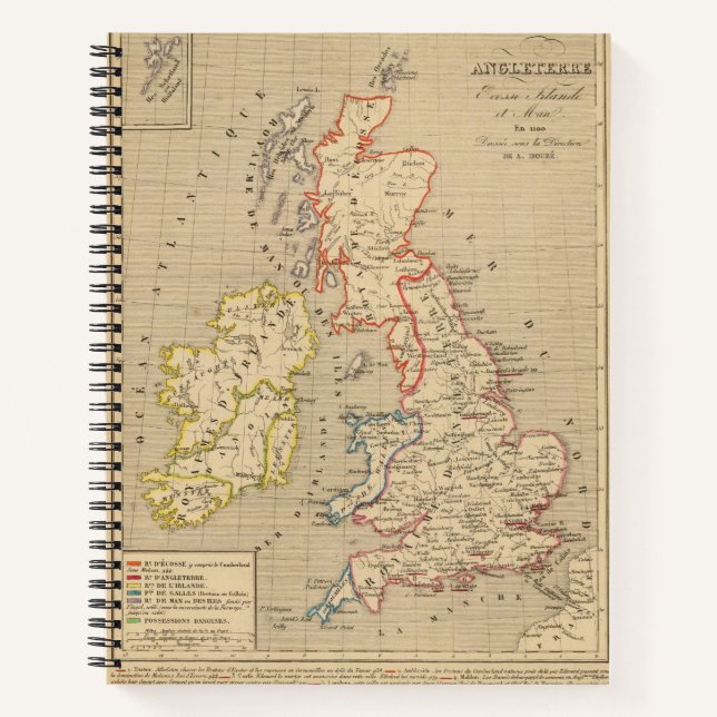Angleterre, Ecosse, Irlande et Man en 1100 Notizbuch (Vorderseite)