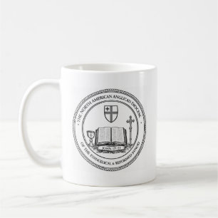 Anglikanischer E & R-Becher, Logo mit Schrift Kaffeetasse