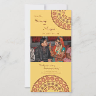 Anglo Indian Henna Wedding Vielen Dank Foto Card Dankeskarte