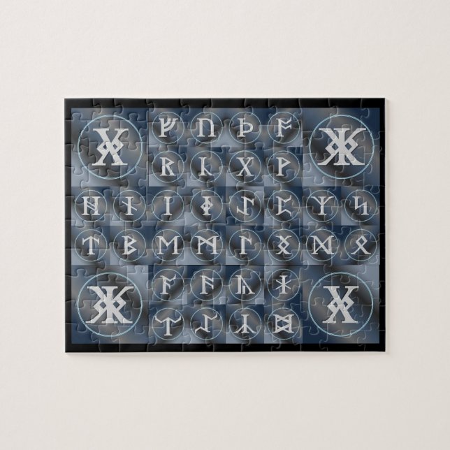 Anglo-Saxon Futhorc Rune Puzzle | Runenalphabet (Horizontal)