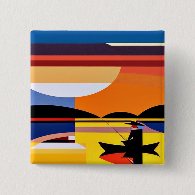 Anglühen bei Sonnenuntergang Button (Vorderseite)