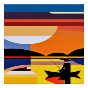 Anglühen bei Sonnenuntergang Poster