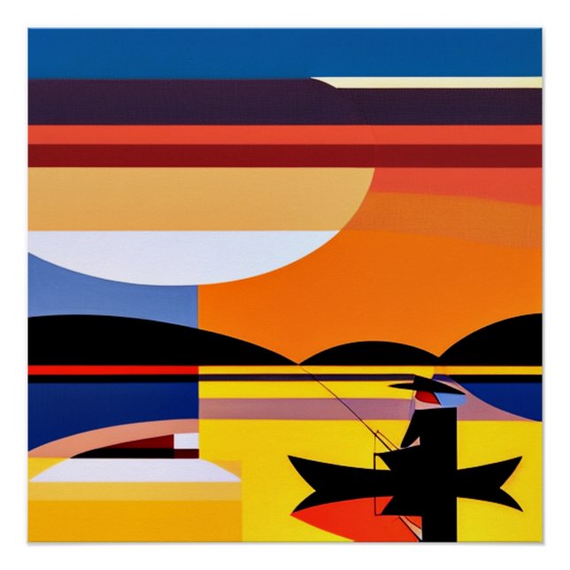 Anglühen bei Sonnenuntergang Poster (Vorderseite)