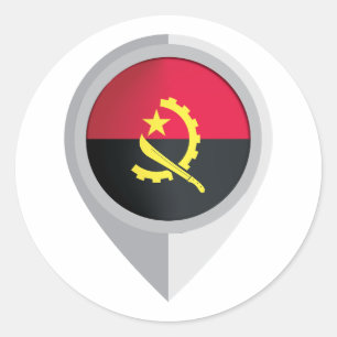 Angola Button Location Flag Runder Aufkleber