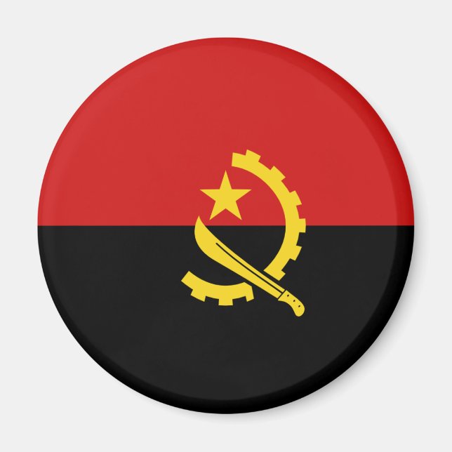 Angola Fisheye Flag Magnet (Vorne)