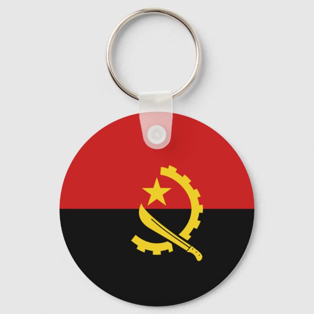 Angola Fisheye Flag Schlüsselanhänger (Vorderseite)