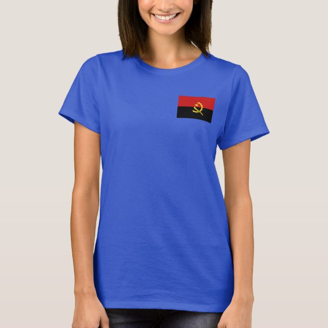 Angola Flag and Map dk T - Shirt (Vorderseite)