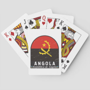 Angola Flag Emblem gestört Vintag Spielkarten