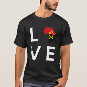 Angola Flag Liebe Afrika Kontinentale Silhouette f T-Shirt