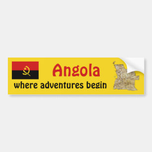 Angola-Flagge + Karte Aufkleber Autoaufkleber
