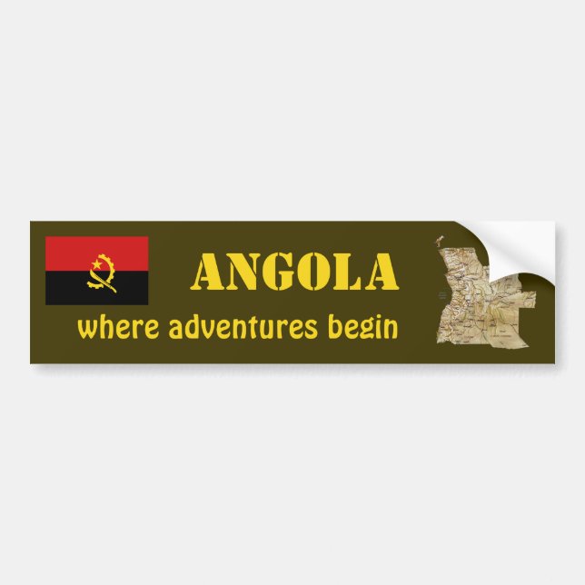 Angola-Flagge + Karten-Autoaufkleber Autoaufkleber (Vorne)