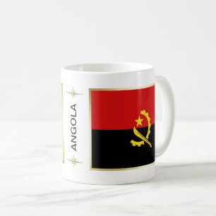 Angola-Flagge + Karten-Tasse Kaffeetasse