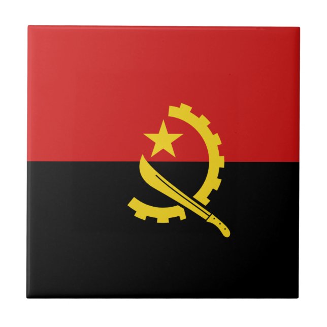 Angola-Flagge Keramikfliese (Vorderseite)