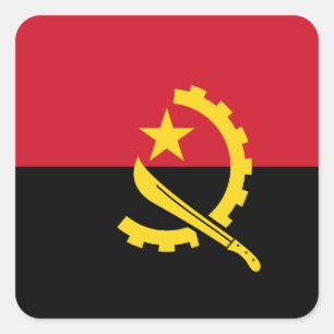 Angola-Flagge Quadratischer Aufkleber
