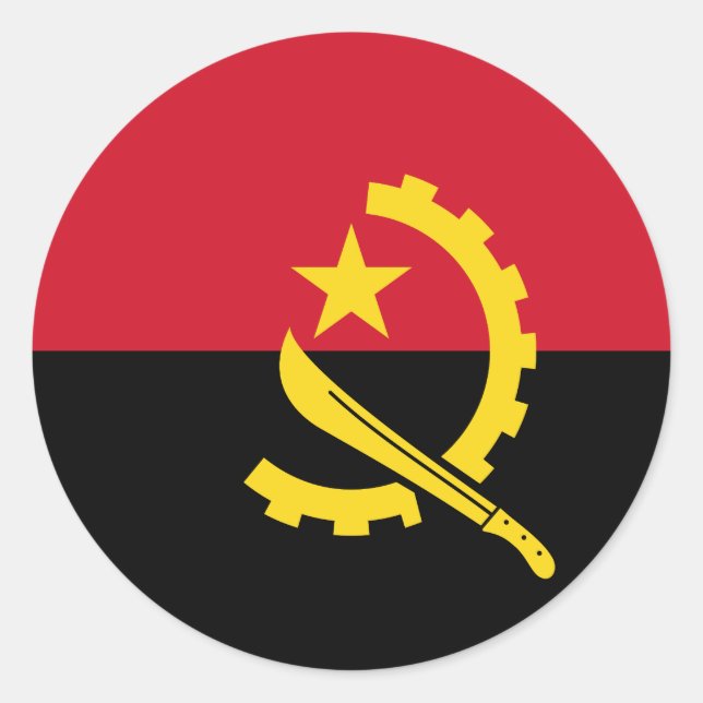 Angola-Flagge Runder Aufkleber (Vorderseite)