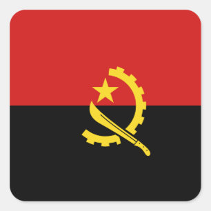 Angola-Flaggen-Aufkleber Quadratischer Aufkleber