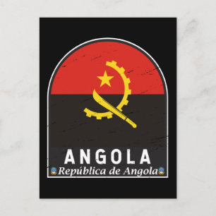 Angola-Flaggen-Emblem abgenutzt Vintage Postkarte