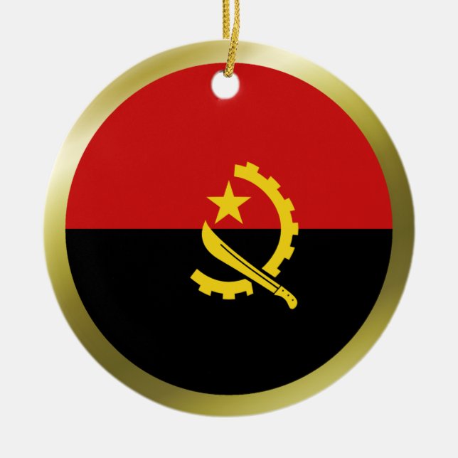 Angola-Flaggen-Ornament Keramik Ornament (Vorne)