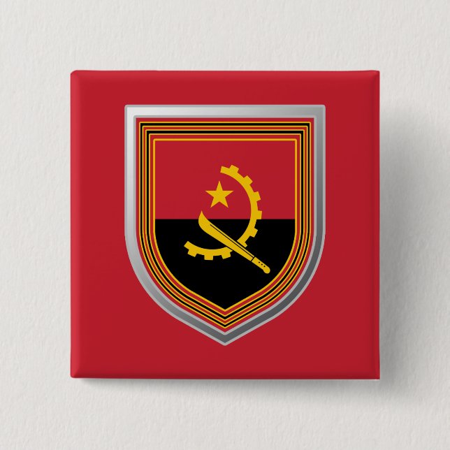Angola-Flaggenschild Button (Vorderseite)