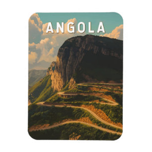 Angola Illustration Reise Kunst Vintage Magnet