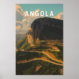 Angola Illustration Reise Kunst Vintage Poster