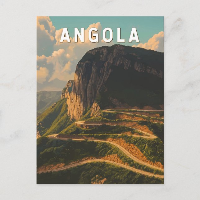 Angola Illustration Travel Art Vintag Postkarte (Vorderseite)