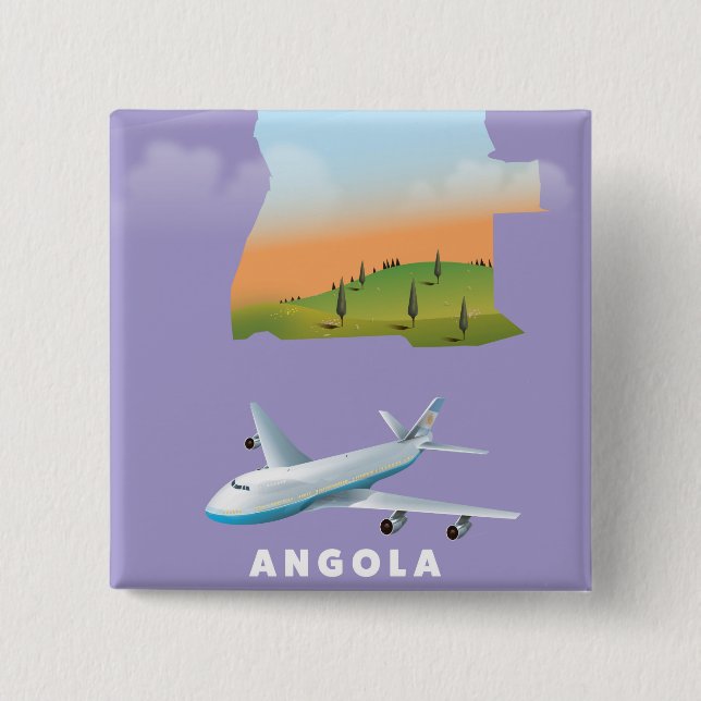 Angola illustriertes Kartenplakat Button (Vorderseite)