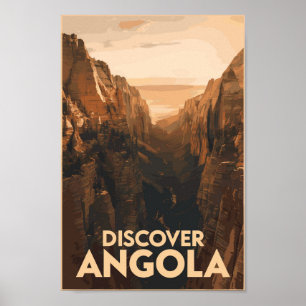 Angola Lubango Art Vintag Poster