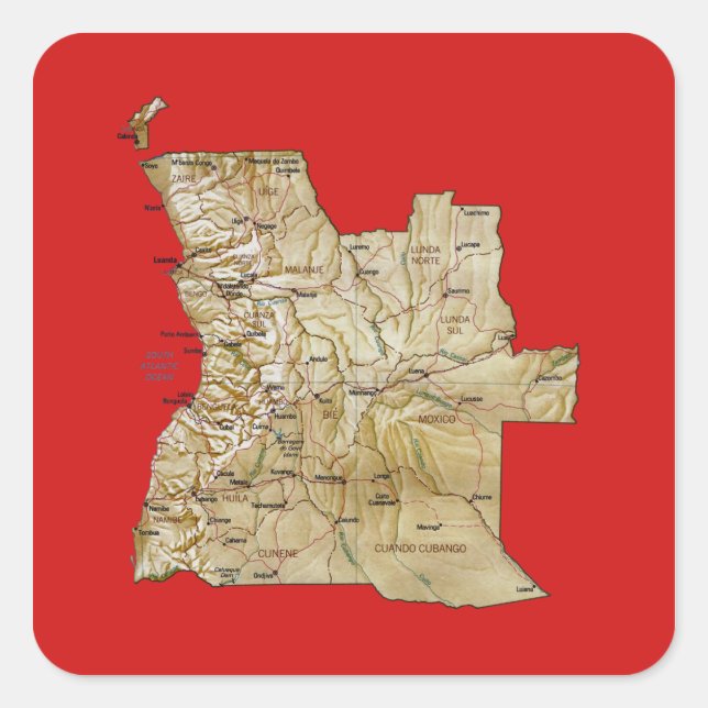 Angola Map Sticker (Vorderseite)