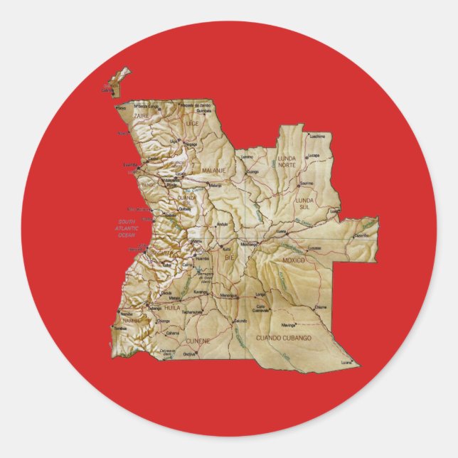 Angola Map Sticker (Vorderseite)