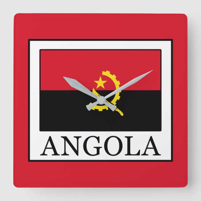 Angola Quadratische Wanduhr (Vorderseite)