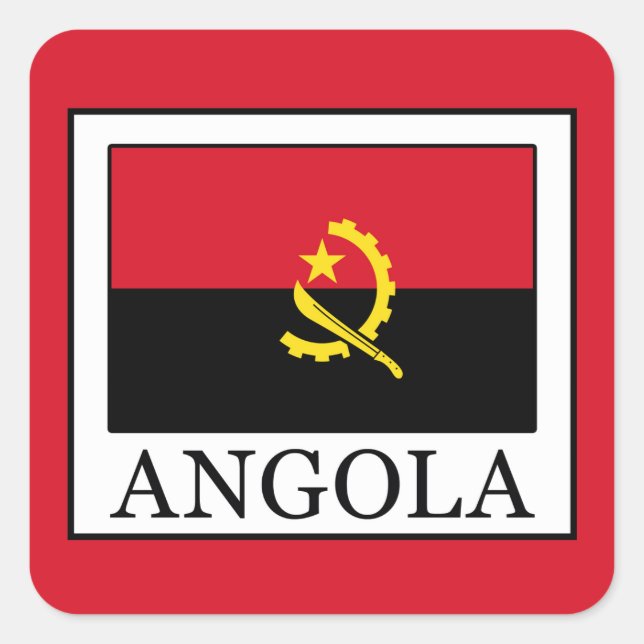 Angola Quadratischer Aufkleber (Vorderseite)