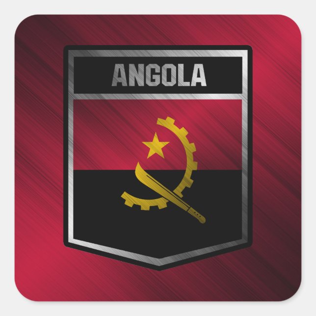 Angola Quadratischer Aufkleber (Vorderseite)