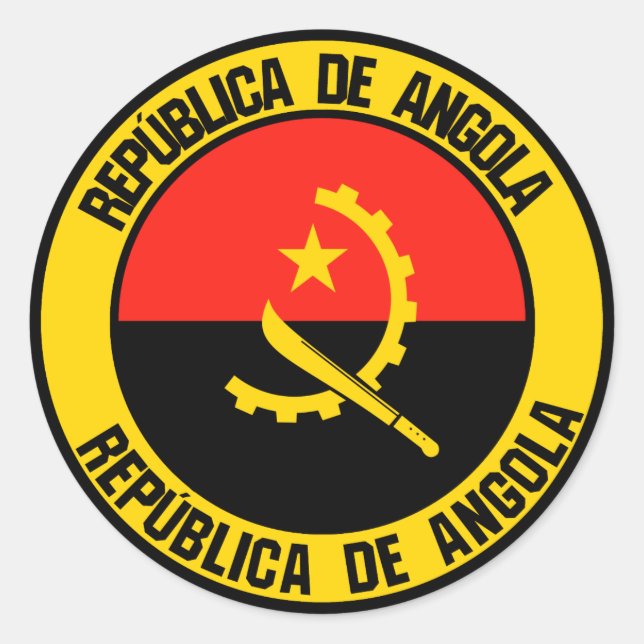 Angola Round Emblem Runder Aufkleber (Vorderseite)