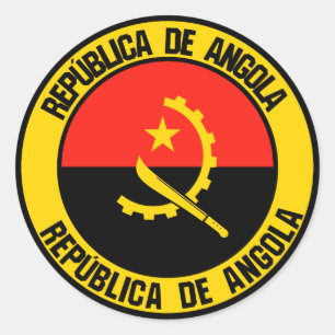 Angola Round Emblem Runder Aufkleber