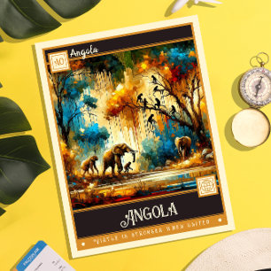 Angola   Vintage Malerei Postkarte