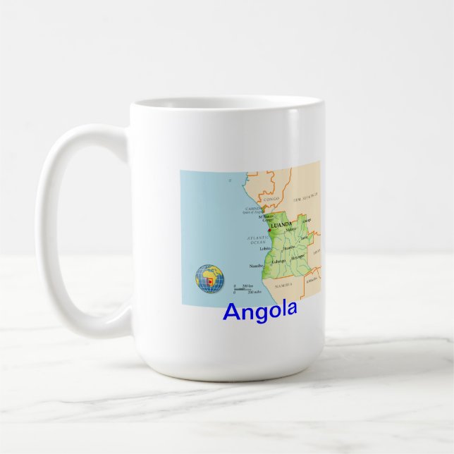 Angolakarte u. -flagge kaffeetasse (Links)