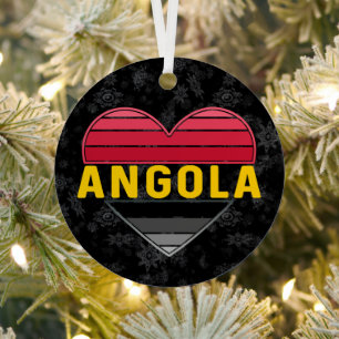Angolan Heart, I Liebe Angola Weihnachten Ornament Aus Metall