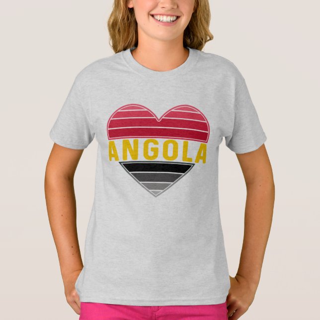 Angolan Herz, I Liebe Angola T-Shirt (Vorderseite)