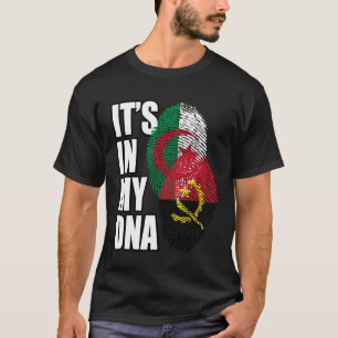 Angolanisch- algerische Misch-DNA-Flagge-Erbe T-Shirt
