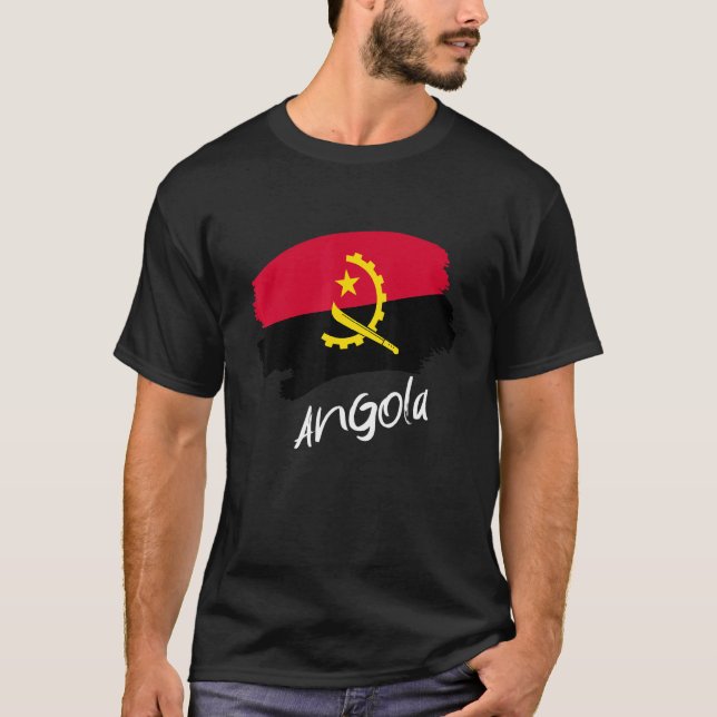 Angolanische Flagge Angola T-Shirt (Vorderseite)