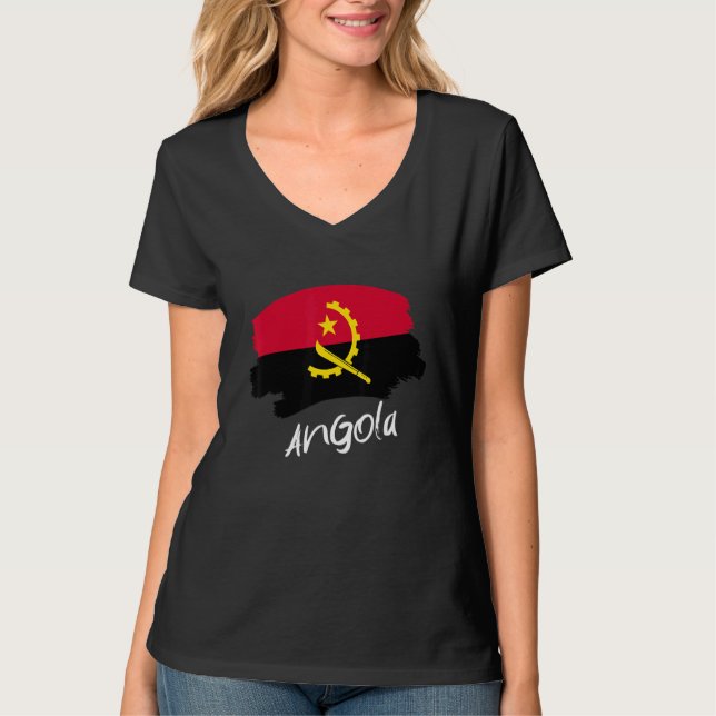 Angolanische Flagge Angola T-Shirt (Vorderseite)