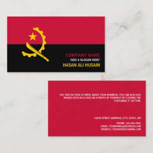 Angolanische Flagge, Flagge Angolas Visitenkarte